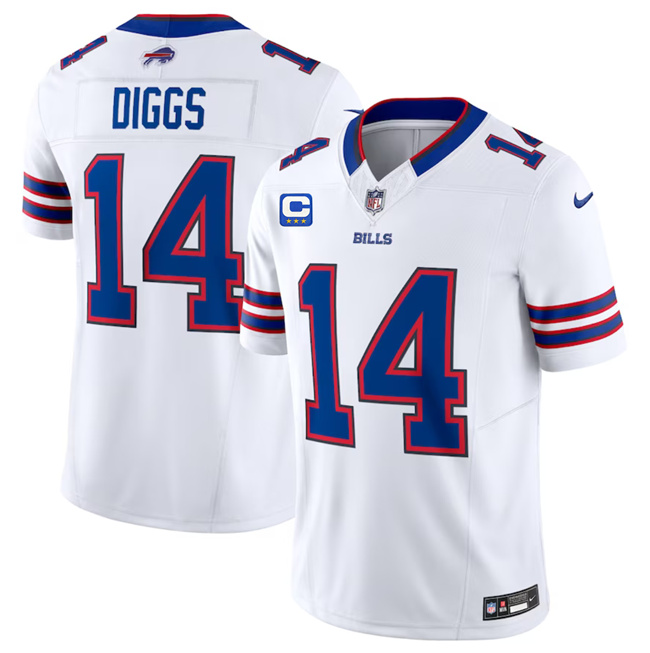 Men's Buffalo Bills #14 Stefon Diggs White 2023 F.U.S.E. With 4-Star C Patch Vapor Untouchable Limited Football Stitched Jersey